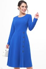 Платье ярко-синее с декоративными пуговицами DStrend (Акция)
