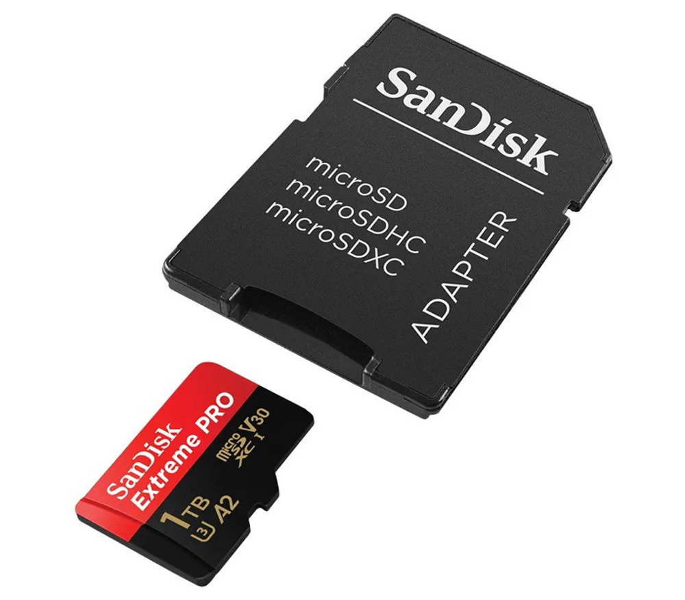 Карта памяти SanDisk MicroSDXC 1TB Extreme Pro UHS-I A2 V30 U3 200/140MB/s + SD-адаптер
