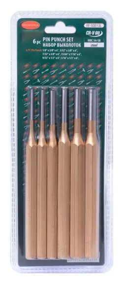 Набор выколоток, 6пр.(3/4/5.5/6/7/8х150мм), в блистере Rock FORCE RF-50613L  RF-50613L