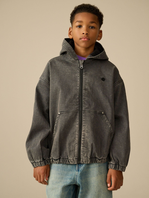 Куртка джинсовая с капюшоном для мальчика Next Q61-567, Черный