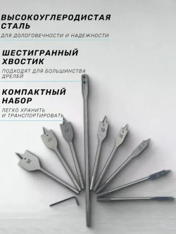 Сверла по дереву, набор перьевых сверл, перо по дереву, 8 шт, 6-32 мм