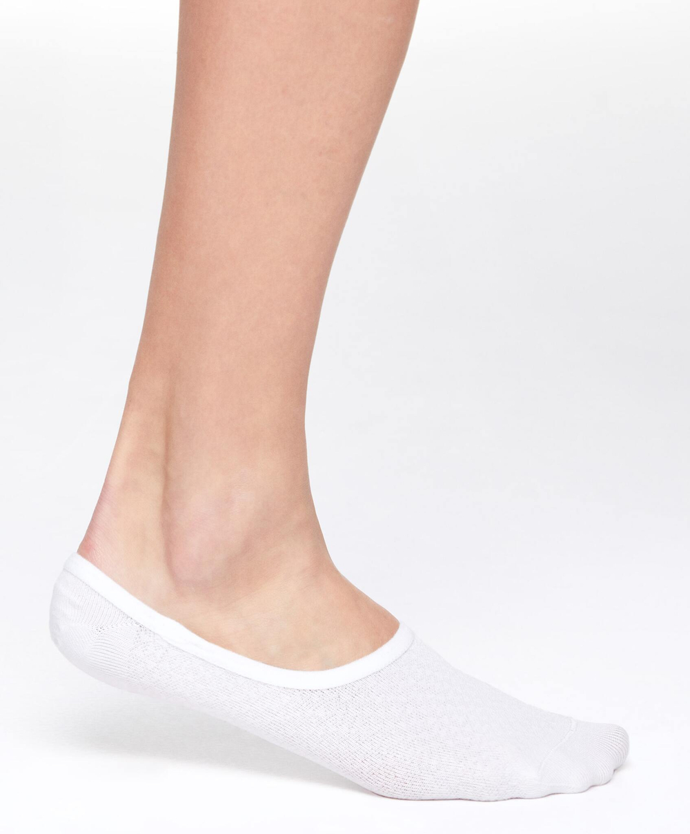 OYSHO Три пары спортивных носков-следков из смесового полиамида, белый