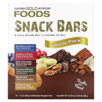 California Gold Nutrition, FOODS, батончики-снеки, ассорти вкусов, 12 батончиков по 40 г (1,4 унции)