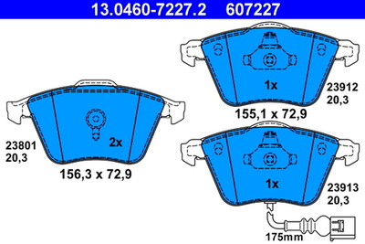 ATE - 13046072272-ATE - Brake Pad Set, disc brake