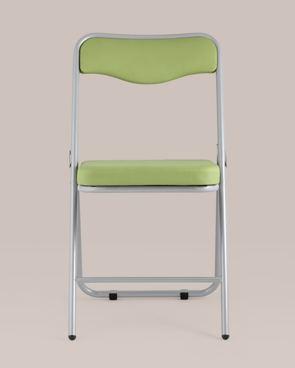 Складной стул Джонни экокожа салатовый каркас металлик