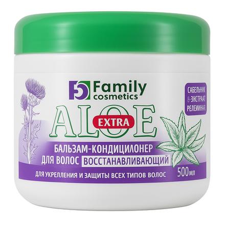 Бальзам-кондиционер Family Cosmetics Aloe extra Восстанавливающий 500 мл