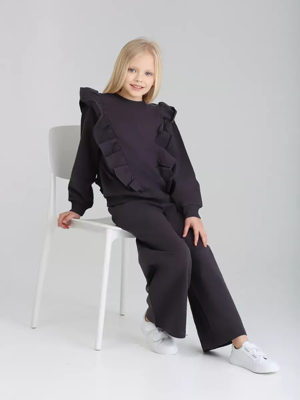 Костюм для девочки с брюками-палаццо на осень