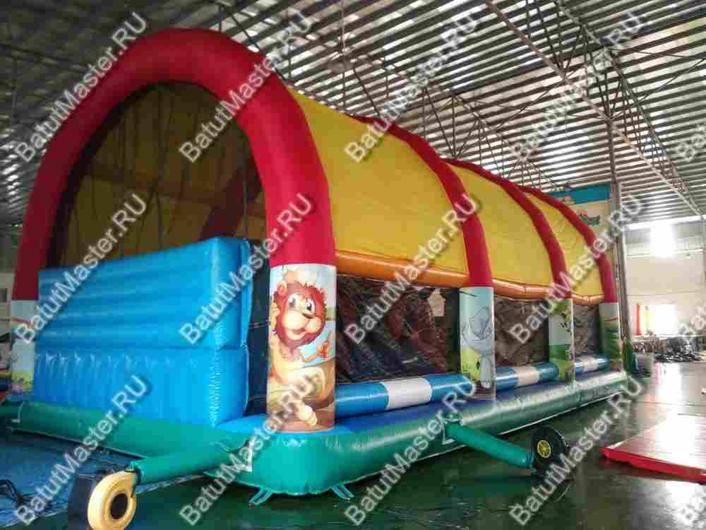 Коммерческий надувной батут "Зверята с крышей 2" 11*7*6 м