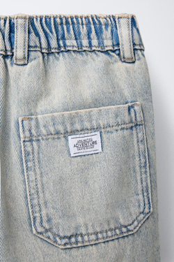 ZARA ДЖИНСЫ СВОБОДНОГО КРОЯ, ГОЛУБОЙ