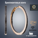 Серьги из красного золота "Бриллиантовые конго" с черными бриллиантами