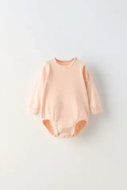 ZARA НАБОР ИЗ ДВУХ БОДИ В РУБЧИК С РЕГУЛИРУЕМЫМИ ДЕТАЛЯМИ, РОЗОВАТЫЙ