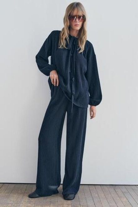 ZARA ТОП ИЗ РЕЛЬЕФНОЙ ТКАНИ С ЗАВЯЗКАМИ, ЗЕЛЕНОВАТО-СИНИЙ