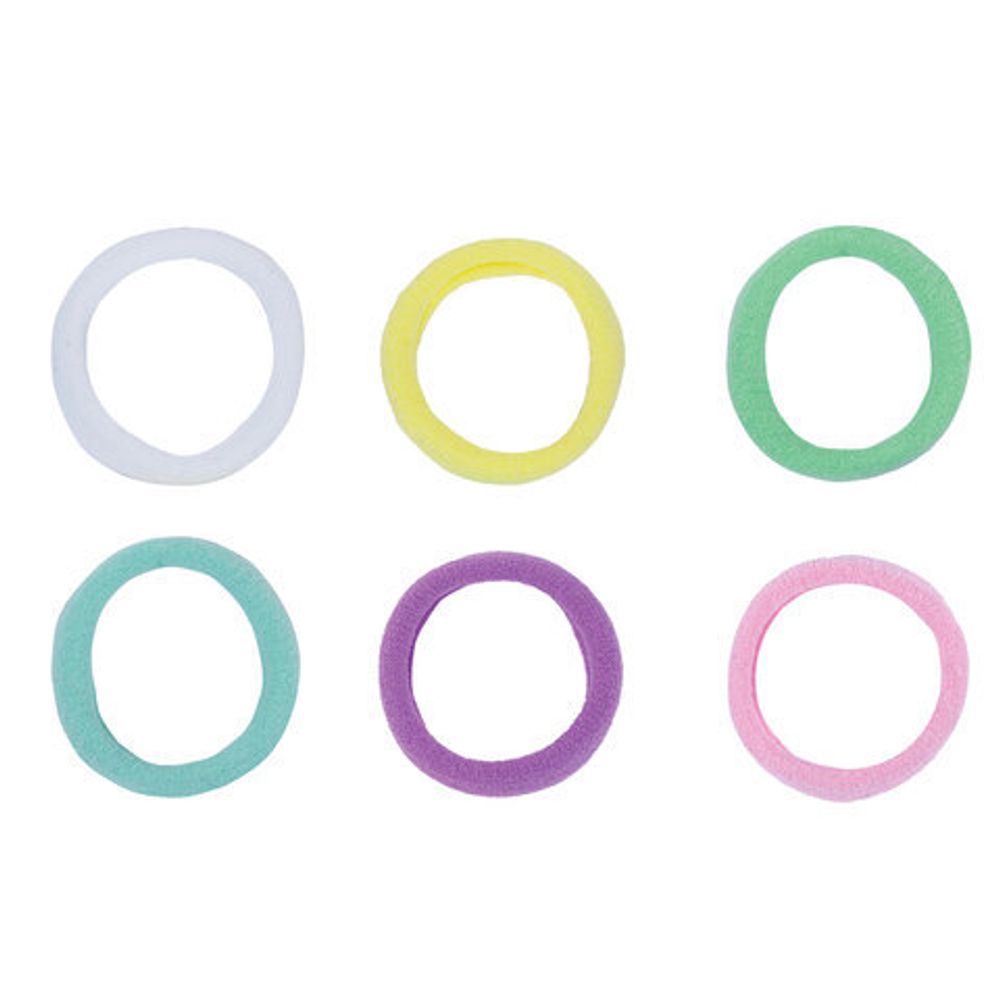 Резинки для волос НАБОР 6 шт., мягкие, средние, пастельные цвета, MONTE VITA, 457047