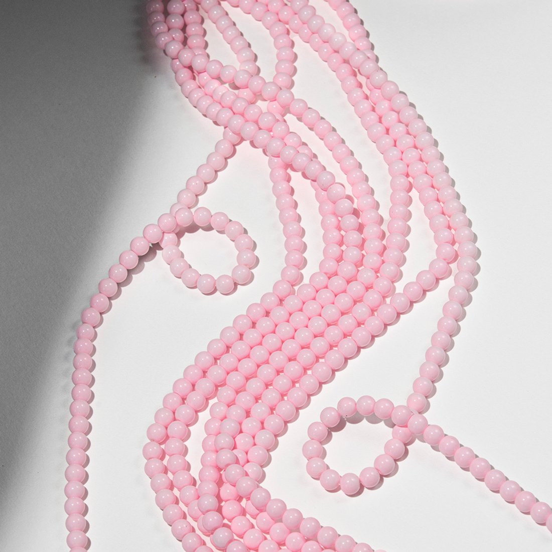 Хрустальный жемчуг, оттенок "Клубничный макарун", шар 4,2мм