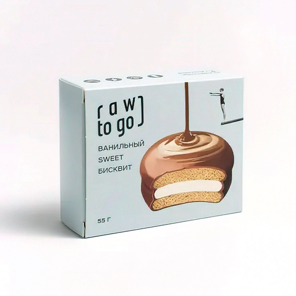 Sweet бисквит с ванильным суфле Raw to Go, 55 г