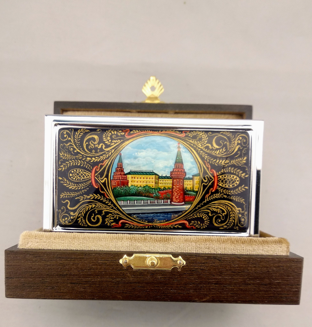 Визитница персональная "Москва" №2 (роспись Палех)