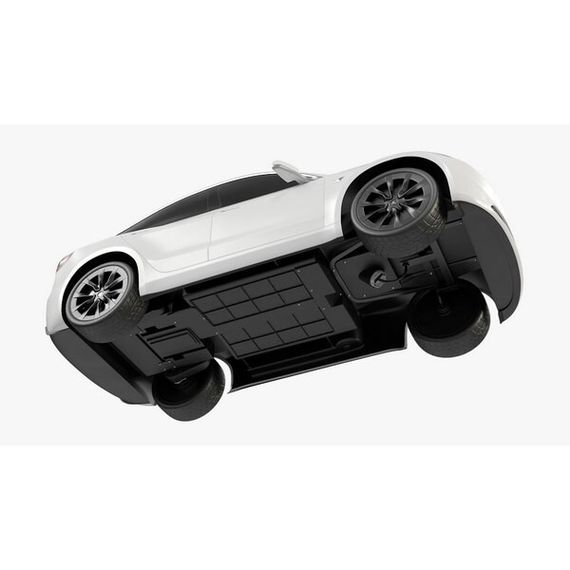 Детский электромобиль TESLA MODEL S (White / Black Rims) 1465593-00-A