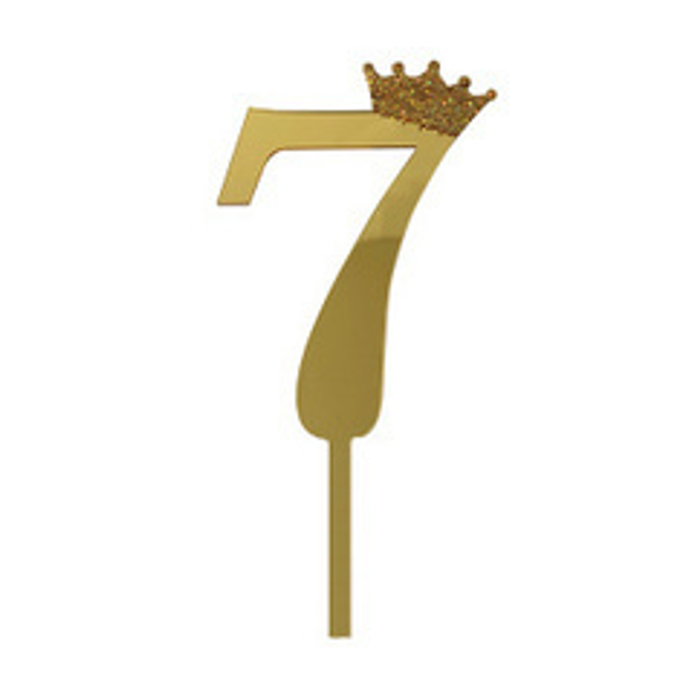 Y Топпер цифра 7 Корона GOLD 18см, 1шт.