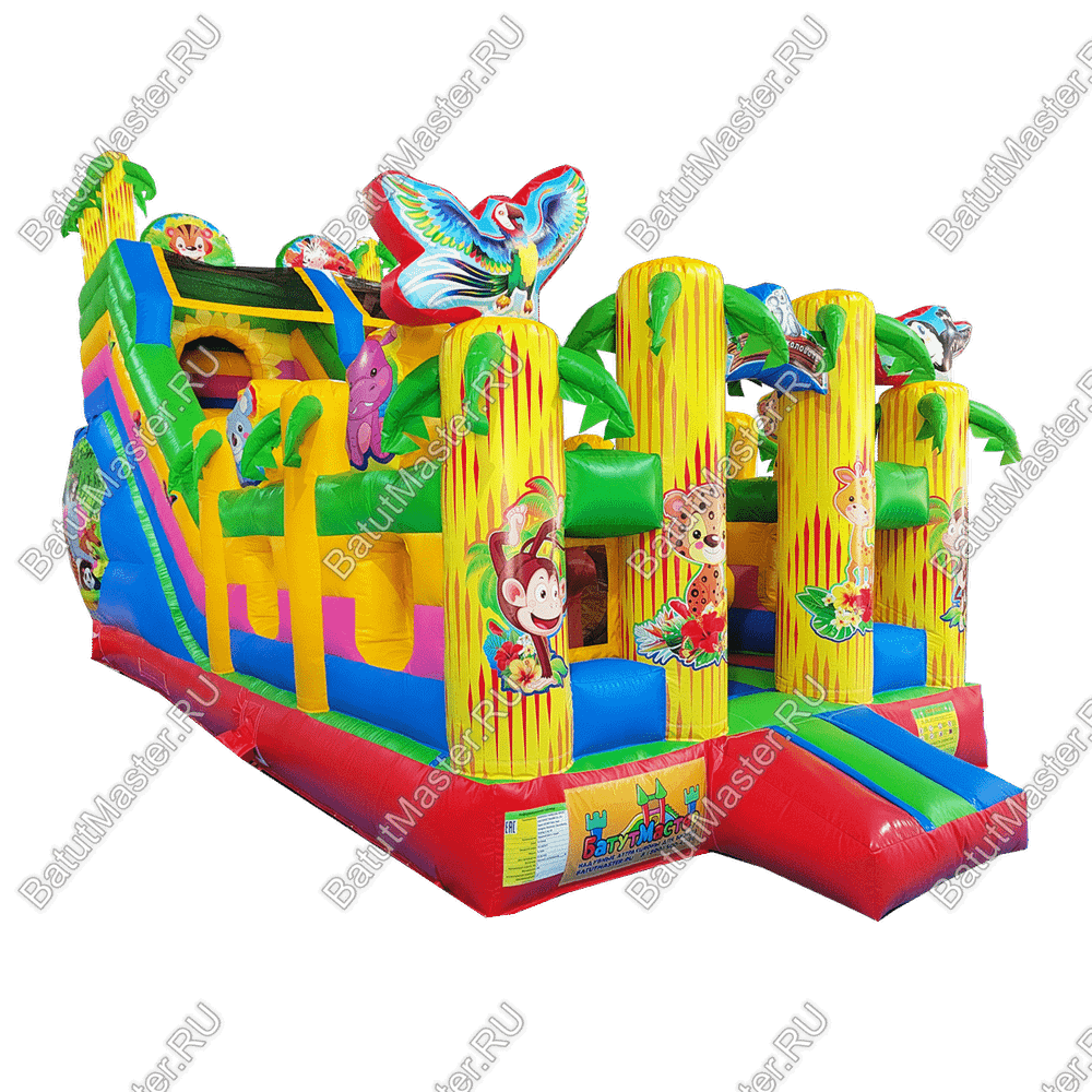 Коммерческий надувной батут "Звериная команда" 8*3,5*5 м