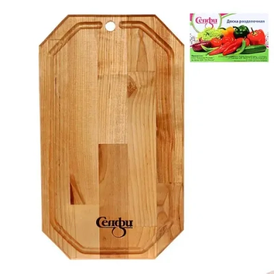 Доска разделочная «Гайка» малая с желобом 30*18*1,8см