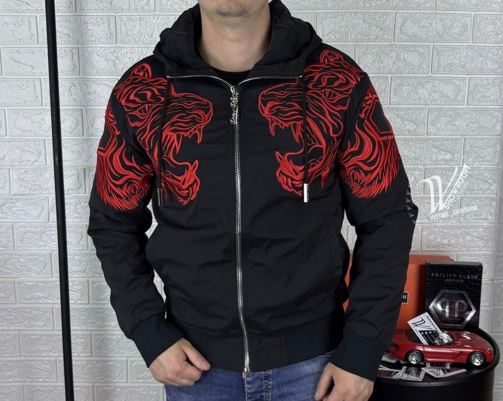 Куртка Philipp Plein Tigers Edition Red демисезон
