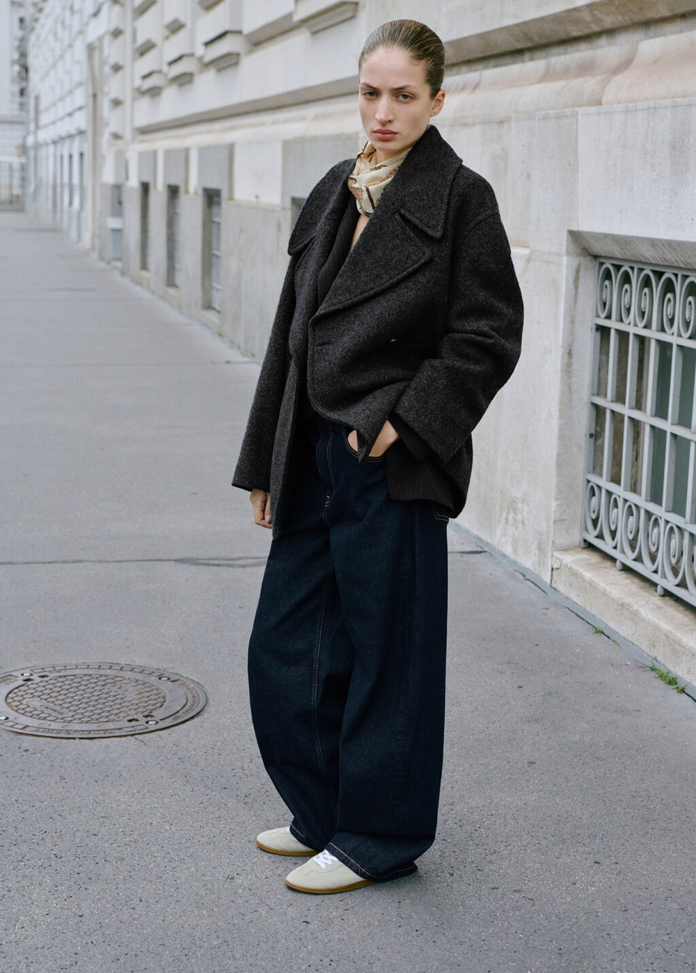 Джинсы barrel со средней посадкой rinse wash