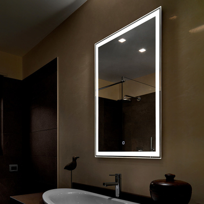 Зеркало с подсветкой Рига, 60х80 см (сенсорный выключатель, регулировка яркости, холодный свет 6000К)