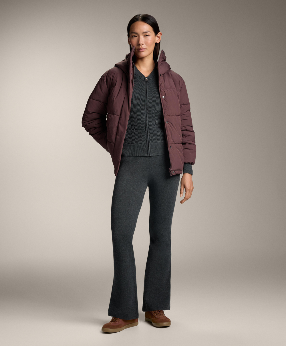 OYSHO Расклешенные трикотажные брюки, темно-серый