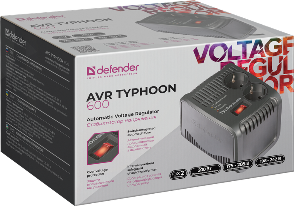 Стабилизатор напряжения Defender AVR Typhoon 600