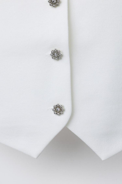 ZARA ЖИЛЕТ БЕЗ РУКАВОВ, БЕЛЫЙ