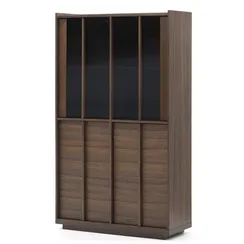 Витрина Onix из массива ореха и орехового шпона темная отделка 101 x 170 см