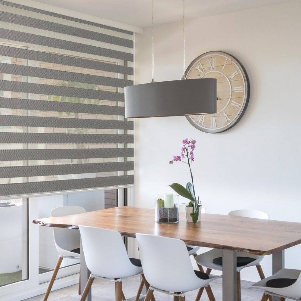 Рулонная штора День-ночь Масо РБ, 160х57 см, шир.крепл. 61 см, сер, Delfa, СРШ-01МК-41605