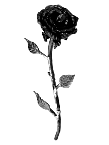 Кованый элемент "Роза" р-р: 400x150 мм,большая, вес 0,62 кг.