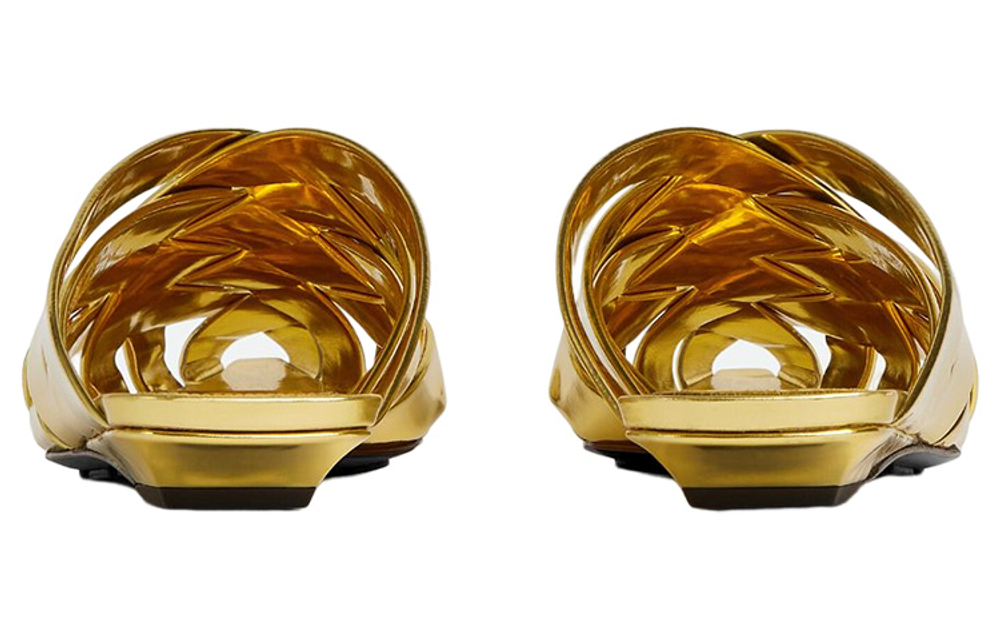 Bottega Veneta Closed Toe Slippers Women"s Gold