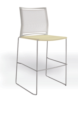 Web стул на полозьях кухонный/барный со спинкой-сеткой