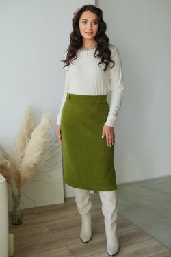 Юбка из трикотажного вельвета