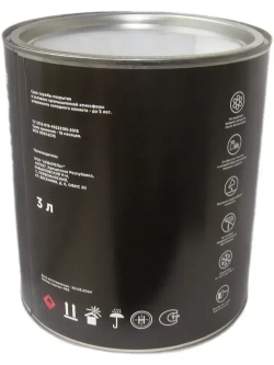 Краска Быстросохнущая, Гладкая, до 90°, Матовое покрытие, 3 л, 2.4 кг, черный матовый