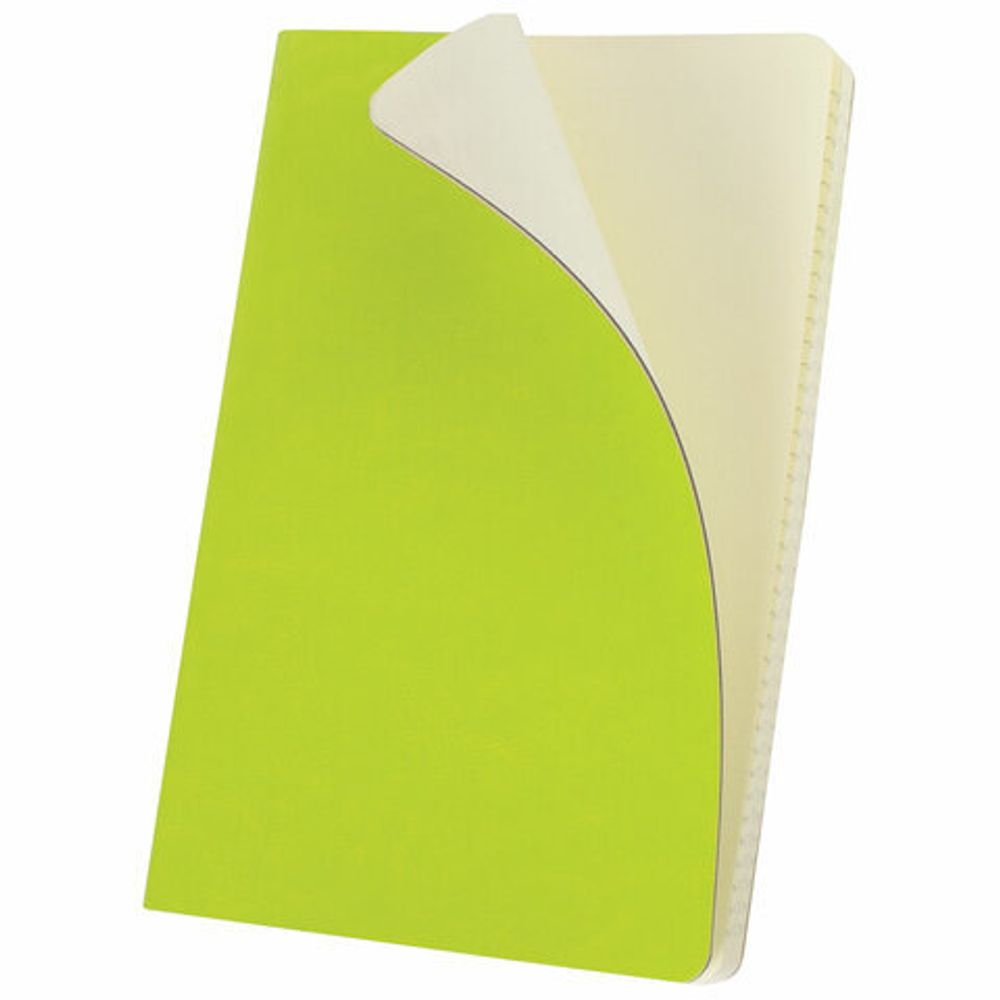 Блокнот в клетку с резинкой А5 (148x218 мм), 80 л., под кожу салатовый BRAUBERG "Metropolis Ultra", 111020