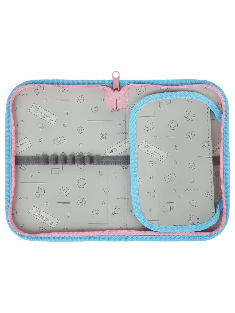 Пенал школьный 1 отделение с дополнительной секцией