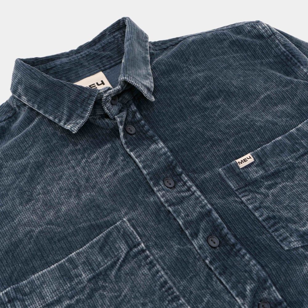 Рубашка Меч SS24 Velvet Dyed Aegean синяя