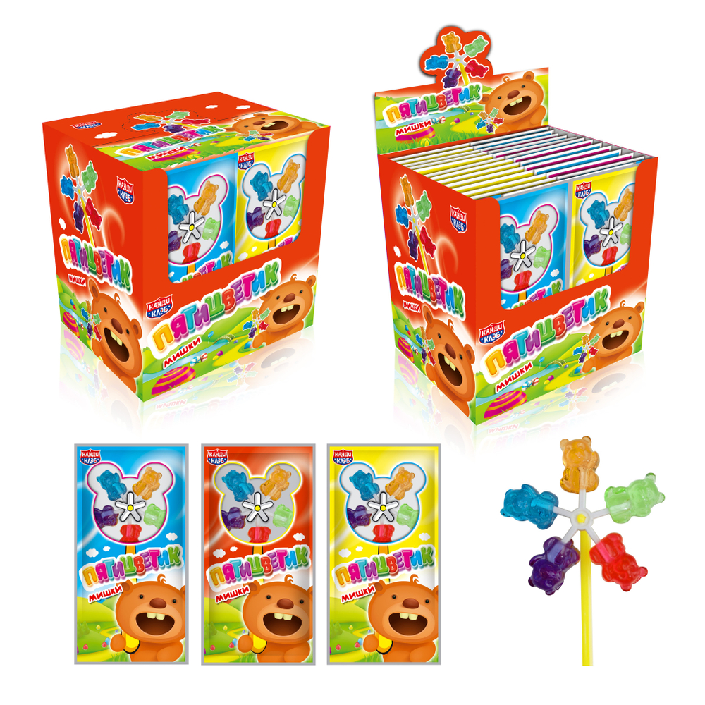 Карамель "Пятицветик" (мишки) 12*30шт 12г