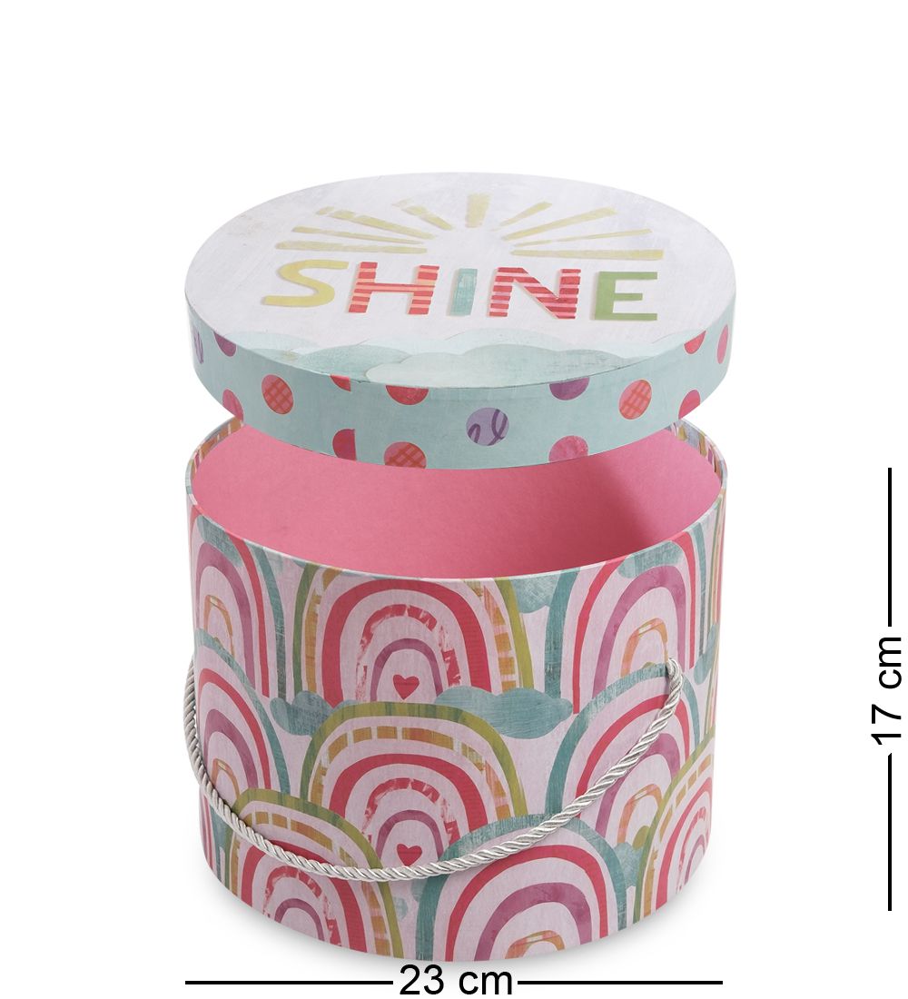 WG-74/1-B Коробка подарочная «Цилиндр» цв.радужный