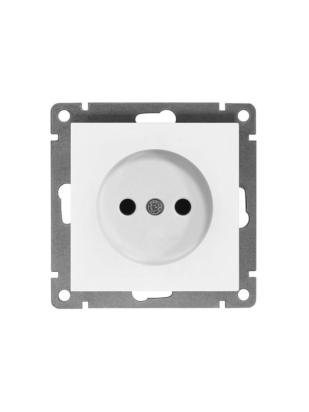 Розетка 1-м СП Афина 16А IP20 без заземл. механизм бел. Universal A0022