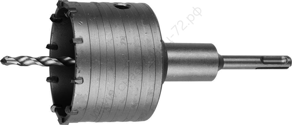 Коронка ЗУБР буровая, коническая посадка центрирующего сверла, SDS-Plus хвостовик, в сборе, 83мм