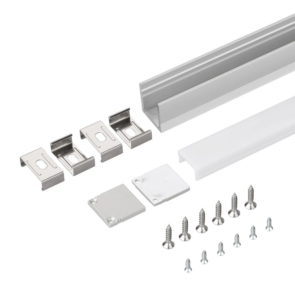Профиль с экраном SL-SLIM20-H20-2000 ANOD+OPAL (Arlight, Алюминий) 036836