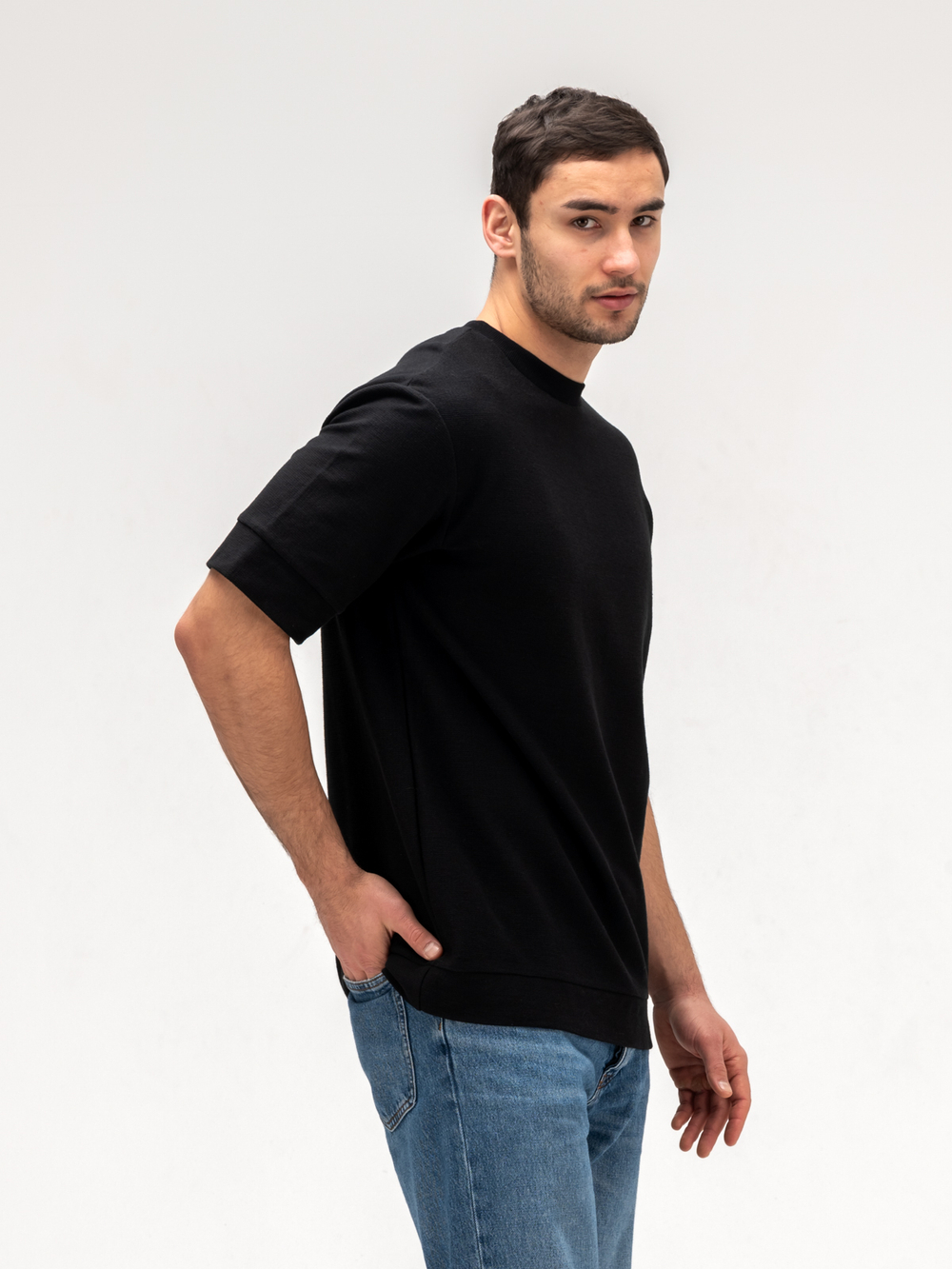 Футболка мужская плотная. Уголь