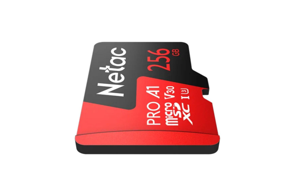 Карта памяти Netac MicroSDXC P500 Extreme Pro Class 10 UHS-I A1 V30 (100 Mb/s) + SD адаптер, 256GB