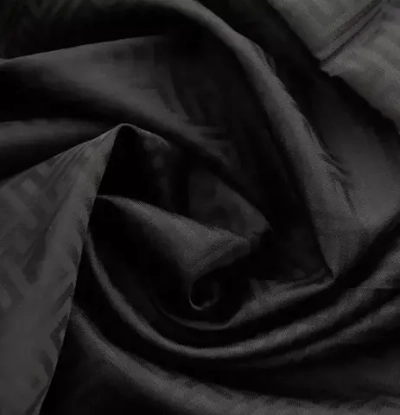 Ткань подкладочная Жаккард, шир. 145 см, 90(+/-5) гр/м2, вискоза 48%, п/э 52%, чёрный