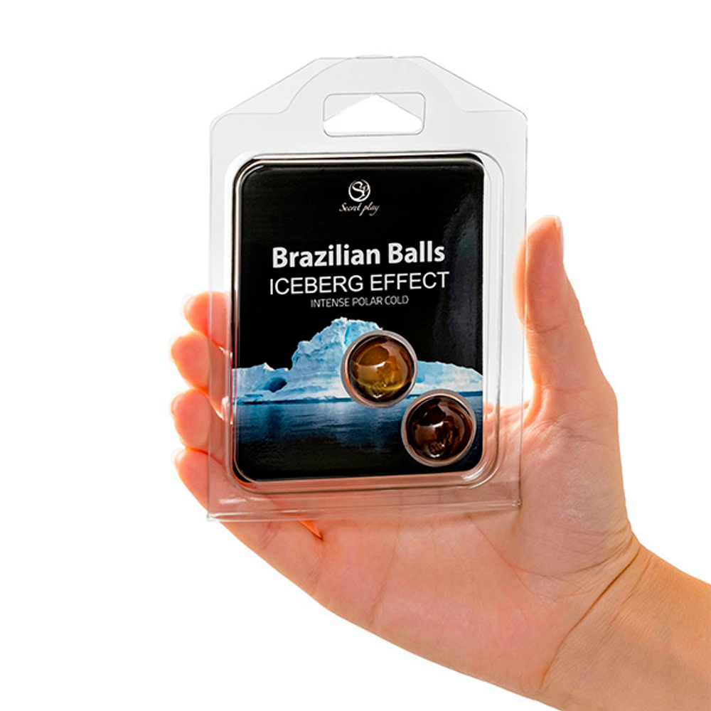 Набор из 2 шариков с массажным маслом и ледяным эффектом Secret Play Brazilian Balls