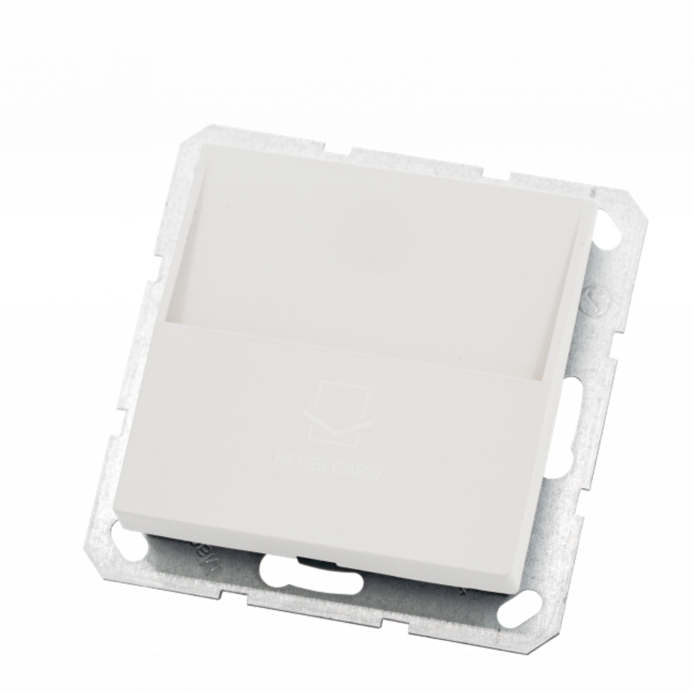 Отельный карточный выключатель с накладкой 10А, 250В, цвет белый глянцевый